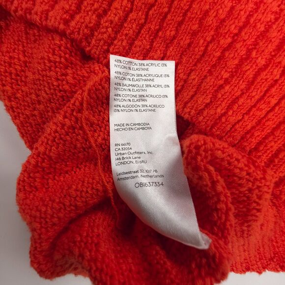 NEW Anthropologie Maeve V-Neck Polo Sweater Hot Lava French Girl Old Money Boho - Picture 6 of 6